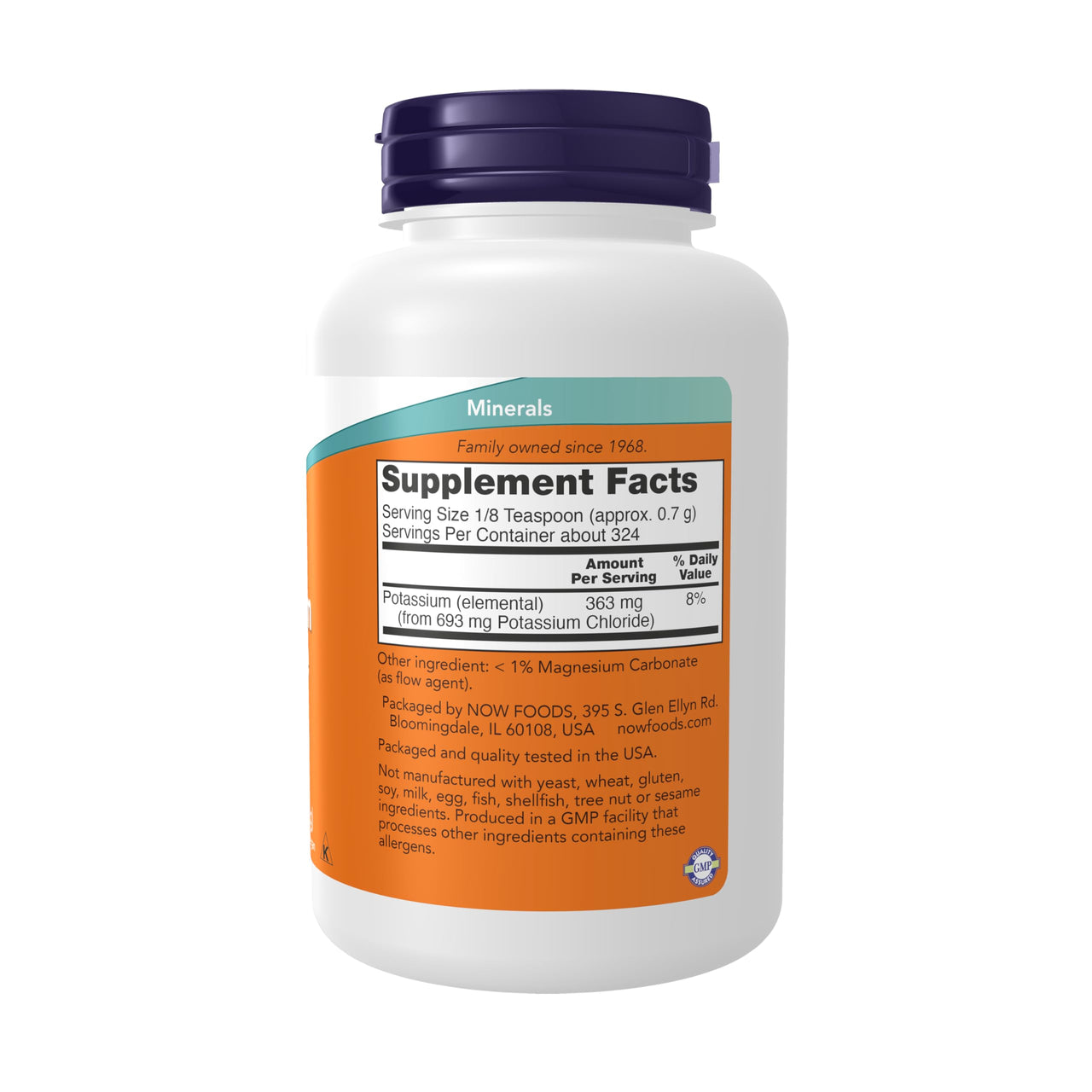 NOW Foods Supplements, Potassium Chloride Powder, Certified Non-GMO, Essential Mineral*, 8-Ounce
