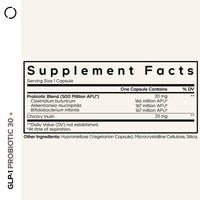 Thumbnail for Codeage GLP-1 Probiotic+ - Live Probiotics Akkermansia, Clostridium, Bifidobacterium, Chicory Inulin Probiotic, Prebiotics & Postbiotics Supplement - 500 Million AFU - 30 Capsules