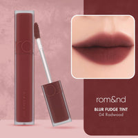 Thumbnail for rom&nd Blur Fudge Tint 04 Radwood | Velvety Soft Matte K-Beauty Lip Stain | Non-Drying, Long-Lasting, Effortless Blurred Effect | Deep Burgundy Red for All Skin Tones