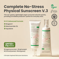 Thumbnail for AXIS-Y Complete No-Stress Physical Sunscreen V3 - SPF 50 Mineral Face Sunscreen Moisturizer with 2% Niacinamide, Zinc Oxide for Broad Spectrum Sun Care - Vegan Korean Skin Care -1.69 fl. oz.