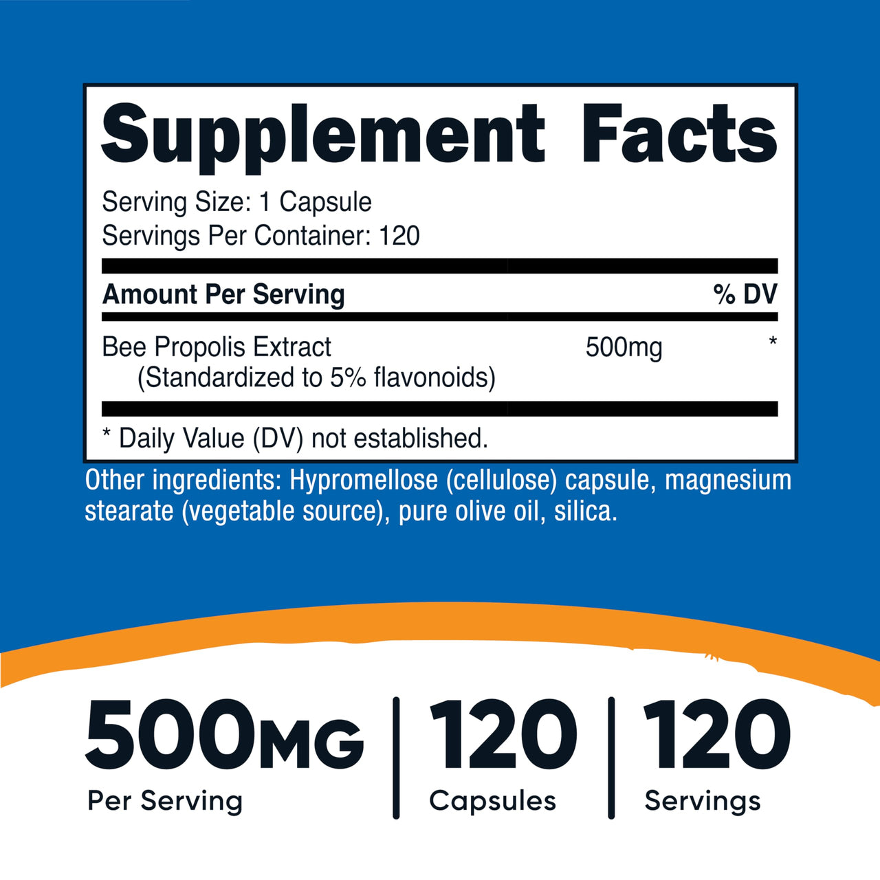 Nutricost Bee Propolis Supplement w/ 5% Flavonoids (500mg / 120 Capsules)