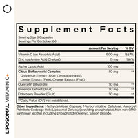 Thumbnail for Codeage Liposomal Vitamin C 1500mg with Zinc, Elderberry, Citrus Bioflavonoids Grapefruit, Lemon, Orange Powder, Quercetin & Rose Hips Fruit – Vegan Supplement - Non-GMO, Vegan Pills, 180 Capsules