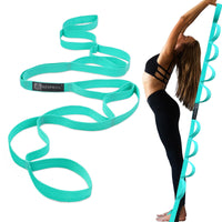 Thumbnail for A AZURELIFE Premium Durable Stretch Straps with Loops, Stretching Strap for Physical Therapy, Multi-Loop Yoga Strap Fitness Exercise Strap for Yoga, Pilates, Dance, Flexibility&Exercise