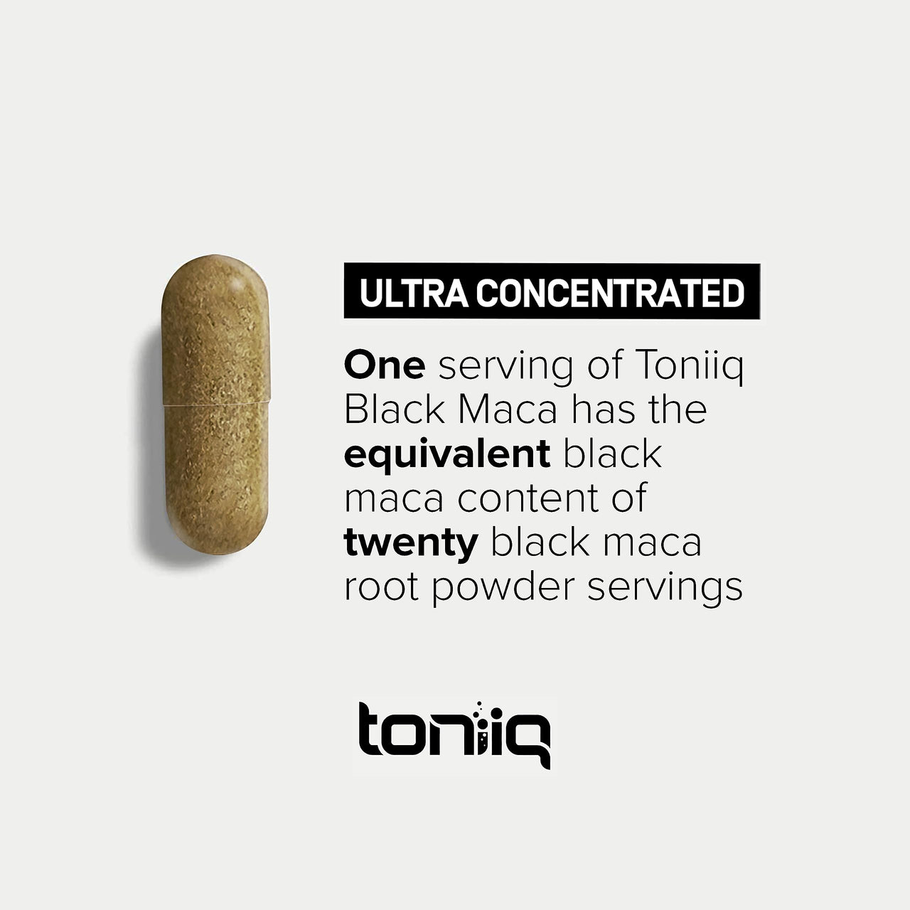Black Maca Root - Ultra High Potency 20:1 Extract - Single Origin, Wildcrafted & Highly Concentrated - Third-Party Lab Tested - 120 Capsules