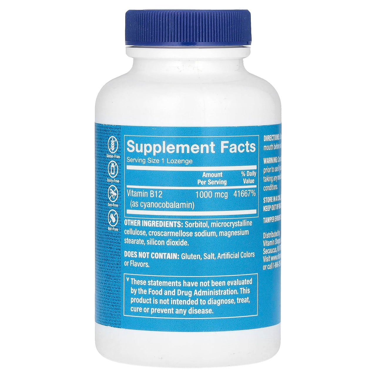 The Vitamin Shoppe Vitamin B12 1,000MCG - Energy Production, Nervous System & Red Blood Cell Support, Daily B Vitamin