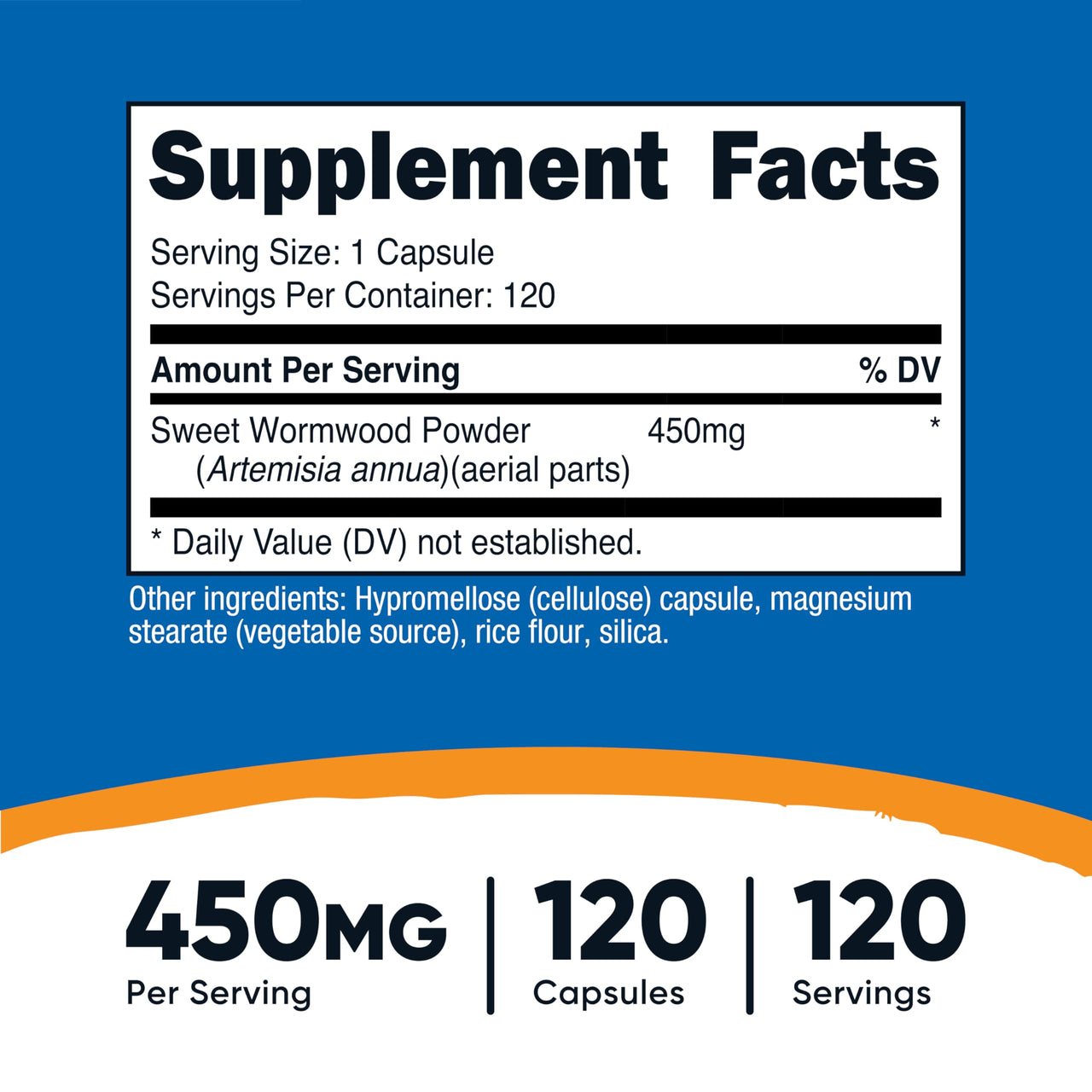 Nutricost Wormwood Capsules 450mg 120 Capsules - Vegetarian Caps, Gluten Free and Non-GMO