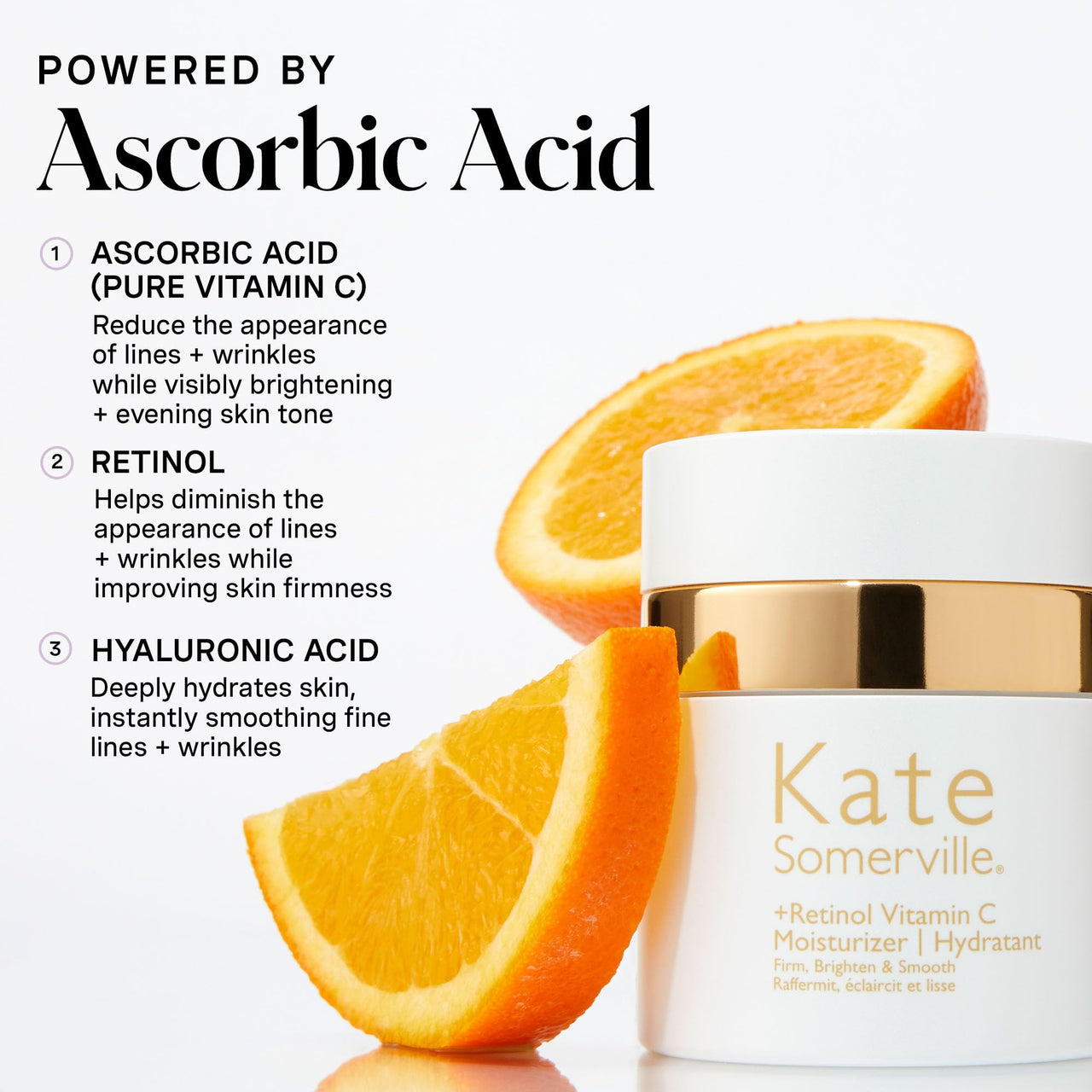 Kate Somerville Retinol Vitamin C Moisturizer – Anti-Aging Overnight Face Cream Brightens, Firms and Smooth Skin, 1.7 Fl Oz