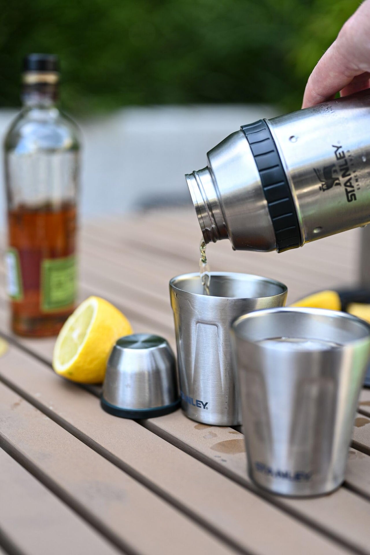 Stanley Happy Hour Cocktail Shaker Set 20 oz | Bartender Kit for Camping and Travel | Cocktail Drink Mixing Set with 2 Cups | Insulated Stainless Steel | BPA-Free | Black 2.0