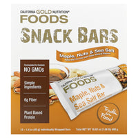 Thumbnail for Maple, Nuts & Sea Salt Snack Bars, Simple Ingredients, 7 g Plant-Based Protein, 6 g Fiber, No Artificial Colors, Flavors, Sweeteners, Preservatives, 1.4 oz (40 g) Each, 12 Bars