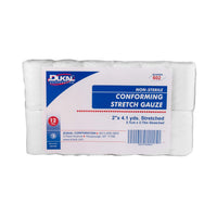 Thumbnail for Dukal Conforming Stretch Gauze Bandage, 2 in X 4.1 Yards., Non-Sterile, 12 Rolls