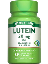 Thumbnail for Nature's Truth Lutein and Zeaxanthin | 20 mg | 39 Softgels | with Bilberry | Non-GMO & Gluten Free Supplement