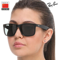 Thumbnail for Ray-Ban RB4165 JUSTIN Classic Square Shape Sunglasses With Eyewear Kit Bundle - High Bridge Fit - Ideal Formal and Casual Wear Square Sunglasses