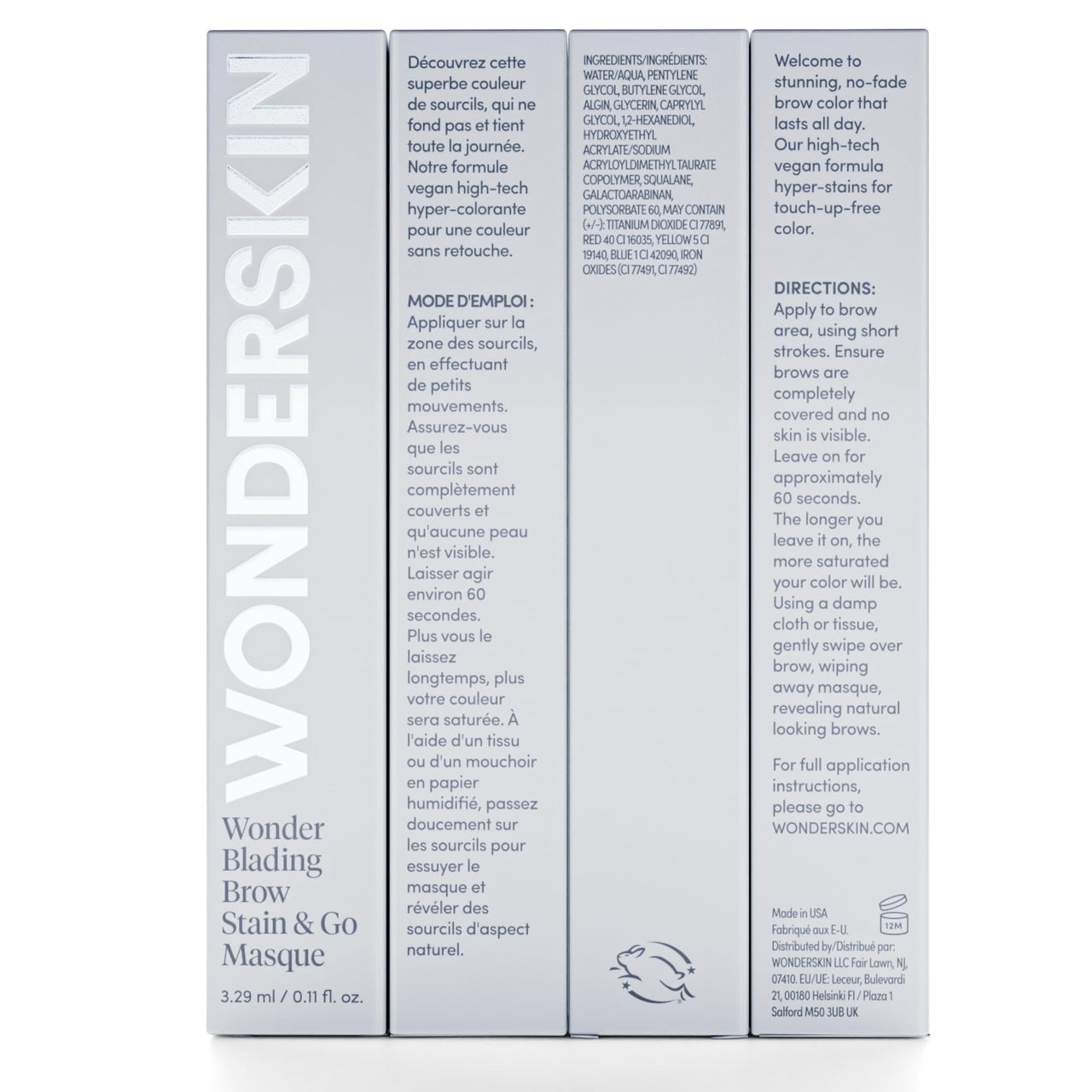 Wonderskin Wonder Blading Brow Stain & Go Masque - Long Lasting Eye Brow Tint, Transfer Proof and Smudge Proof Eyebrow Tint Stain (Dark Brunette)
