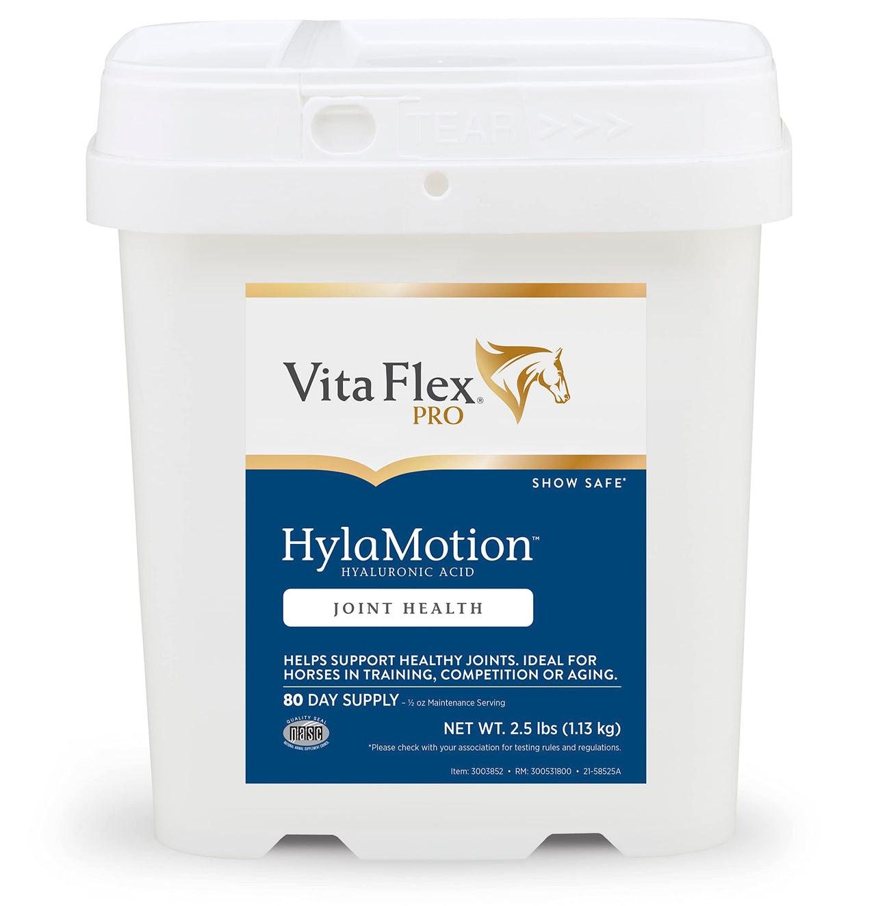 Vita Flex Pro Hylamotion Hyaluronic Acid Horse Joint Supplement; Ideal for Aging, Training or Competition Horses, 2.5 Pounds