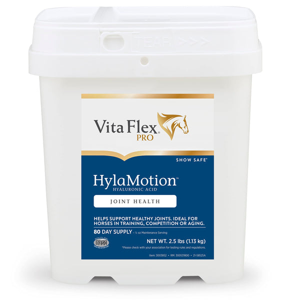 Vita Flex Pro Hylamotion Hyaluronic Acid Horse Joint Supplement; Ideal for Aging, Training or Competition Horses, 2.5 Pounds