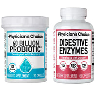 Thumbnail for Physician's CHOICE Advanced Gut Health Bundle: 60 Billion Probiotics 30ct + Digestive Enzymes 60ct for Digestive, Gut, and Immune Health Supports Occasional Constipation, Diarrhea, Gas, and Bloating