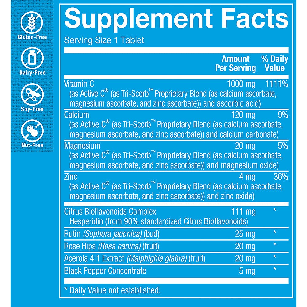 The Vitamin Shoppe Active-C with Bioflavonoids 1000 Antioxidant for (250 Tablets)