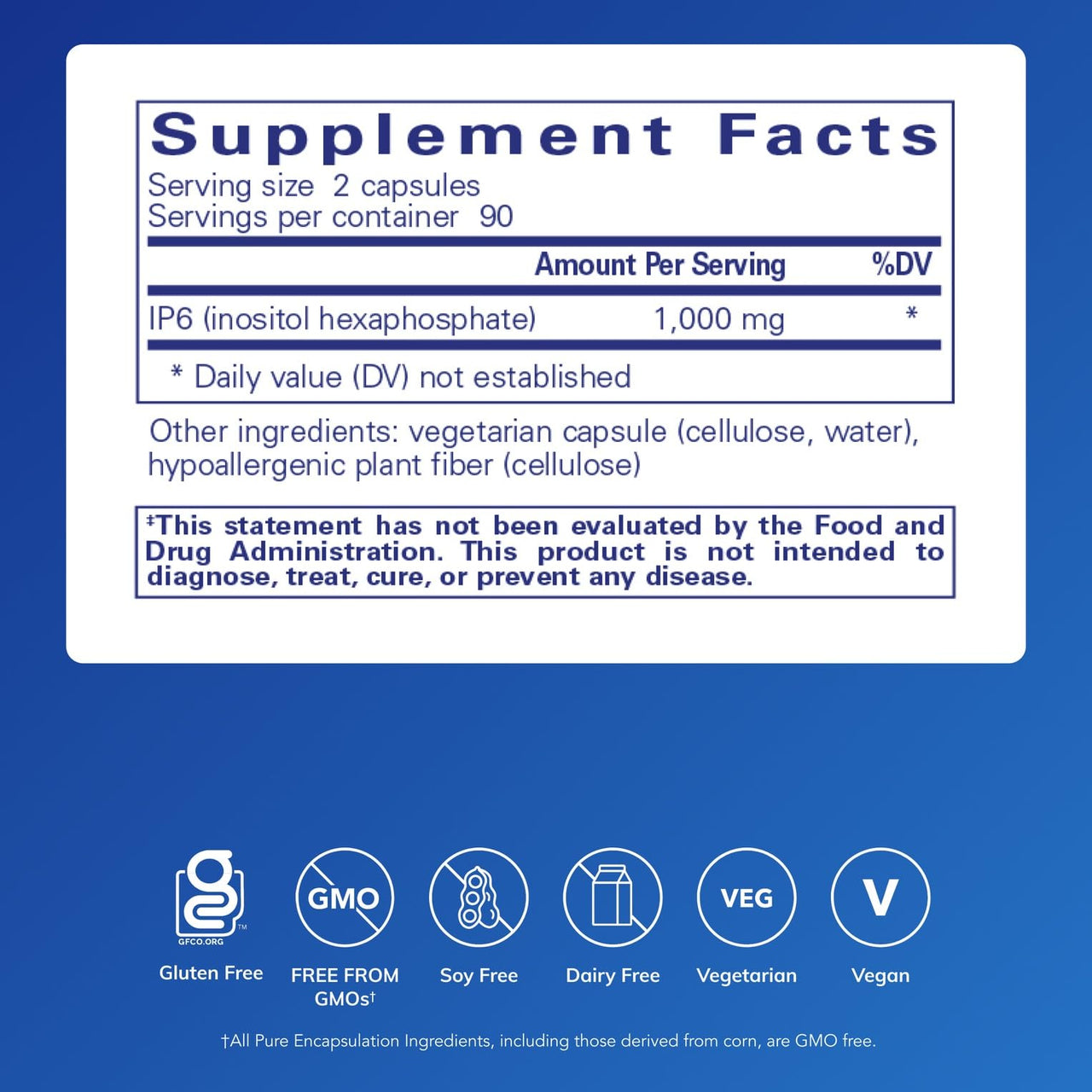 Pure Encapsulations IP6 (Inositol Hexaphosphate) | Hypoallergenic Antioxidant Support for Breast, Colon and Liver Cell Health* | 180 Capsules