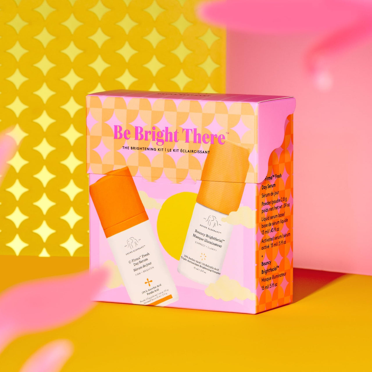 Drunk Elephant Be Bright There: The Brightening Kit - Includes C-Firma (15 ml/.5 fl oz) and Bouncy Brightfacial (15 ml/.5 fl oz)