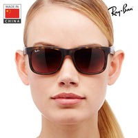 Thumbnail for Ray-Ban RB4165 JUSTIN Classic Square Shape Sunglasses With Eyewear Kit Bundle - High Bridge Fit - Ideal Formal and Casual Wear Square Sunglasses