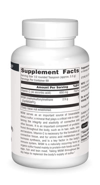 Thumbnail for Source Naturals MSM (Methylsulfonylmethane) with Vitamin C - Powder, 8 Ounce