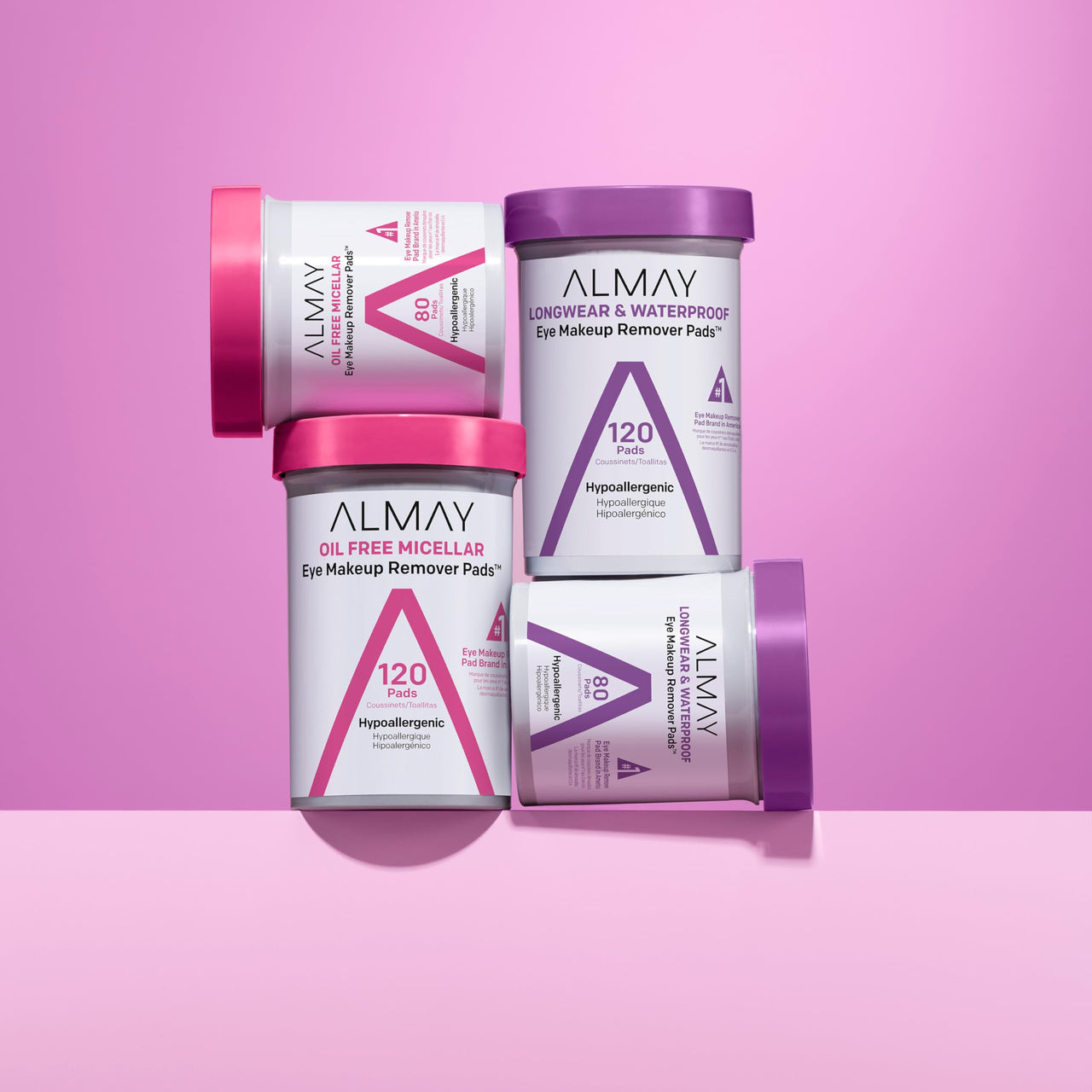 Almay Makeup Remover Pads, Longwear & Waterproof, Hypoallergenic, Fragrance-Free, Dermatologist & Ophthalmologist Tested (Packaging May Vary), 120 count