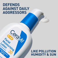 Thumbnail for CeraVe AM Facial Moisturizing Lotion with SPF 30, Oil-Free Face Moisturizer with SPF, Formulated with Hyaluronic Acid, Niacinamide & Ceramides, Non-Comedogenic, Broad Spectrum Sunscreen, 3 Ounce