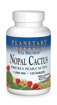 Thumbnail for Planetary Herbals Full Spectrum Nopal Cactus, Prickly Pear Cactus, 1000 mg, with Prickley Pear Leaf - 120 Tablets