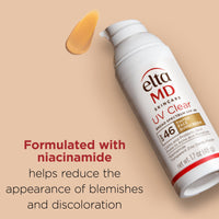 Thumbnail for EltaMD UV Clear Tinted Sunscreen for Face, SPF 46 with Zinc Oxide, Oil-Free, Dermatologist Recommended, For Acne-Prone Sensitive Skin, 1.7 oz