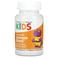 Thumbnail for California Gold Nutrition Chewable Immune Blend with Vitamin A, Vitamin C, Vitamin E, and Zinc for Children, Natural Tropical Berry, 90 Vegetarian Tablets