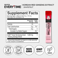 Thumbnail for JUNG KWAN JANG Everytime Korean Red Ginseng Extract Stick 1,000mg & Grapefruit - Vegan Ginseng Root Energy Drink Liquid Stick Supplements - Builds Stamina & Immunity, No Caffeine (30 Sticks)