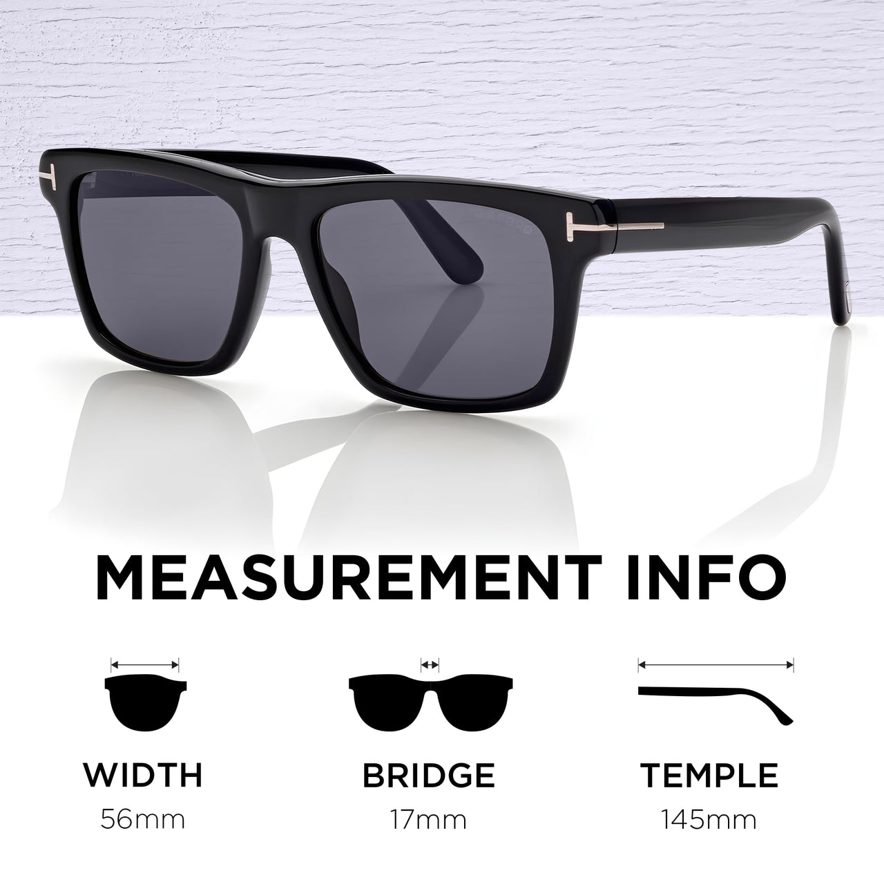 Tom Ford FT0906-N BUCKLEY-02 Square Shape Sunglasses + Bundle With eSHADES Eyewear Cleaning Kit