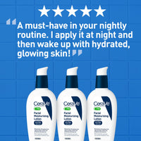 Thumbnail for CeraVe PM Facial Moisturizing Lotion, Night Cream with Hyaluronic Acid and Niacinamide, Ultra-Lightweight, Oil-Free Moisturizer for Face, 3 Ounce