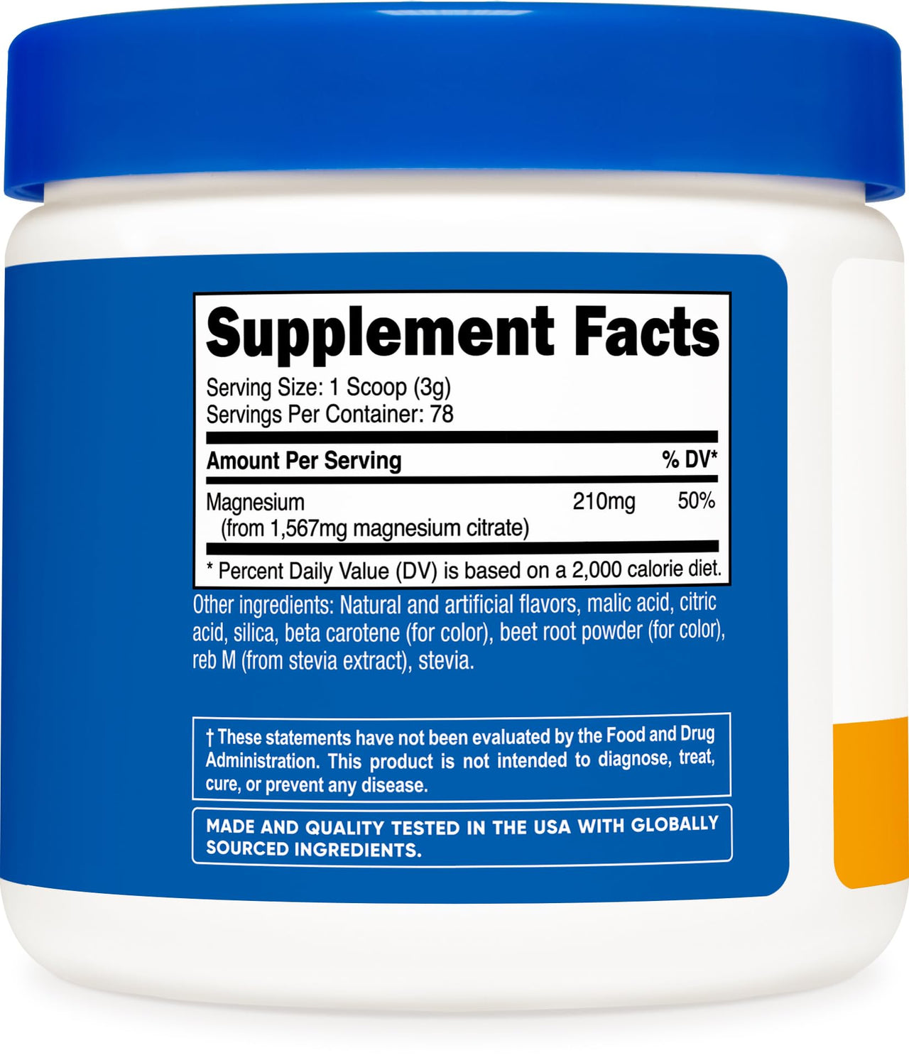 Nutricost Magnesium Citrate Powder (Peach Mango, 250 Gram)