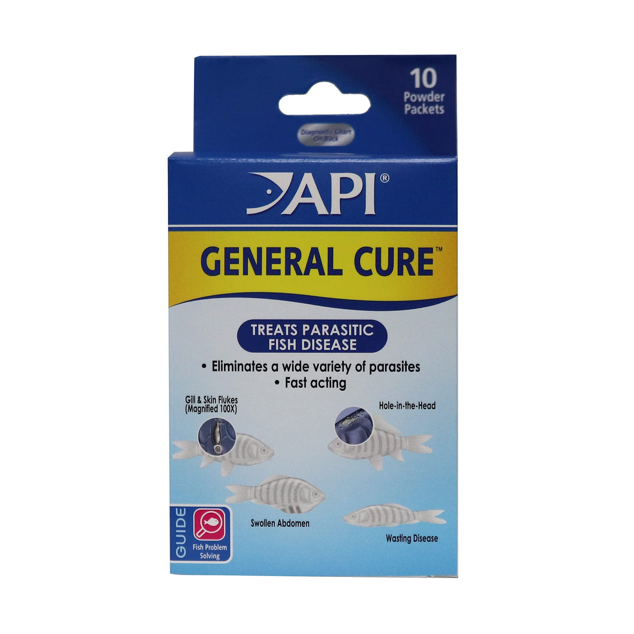 API GENERAL CURE Freshwater and Saltwater Fish Powder Medication 10-Count Box