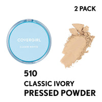 Thumbnail for Covergirl Clean Matte Pressed Powder, Classic Ivory, 0.35 Oz, Pack of 2 (Packaging May Vary)