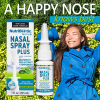 Thumbnail for NutriBiotic Nasal Spray Plus 1 Fl Oz | Nasal Lubricant Plus GSE, Xylitol & Botanical Extracts | Moisturize & Help Flush Irritants from Nasal Passages | Measured Dose Pump | Drug-Free & Non-Medicated