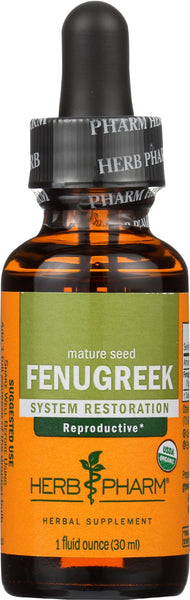 Herb Pharm Certified Organic Fenugreek Liquid Extract for Female Reproductive Support - 1 Ounce (DFENU01)