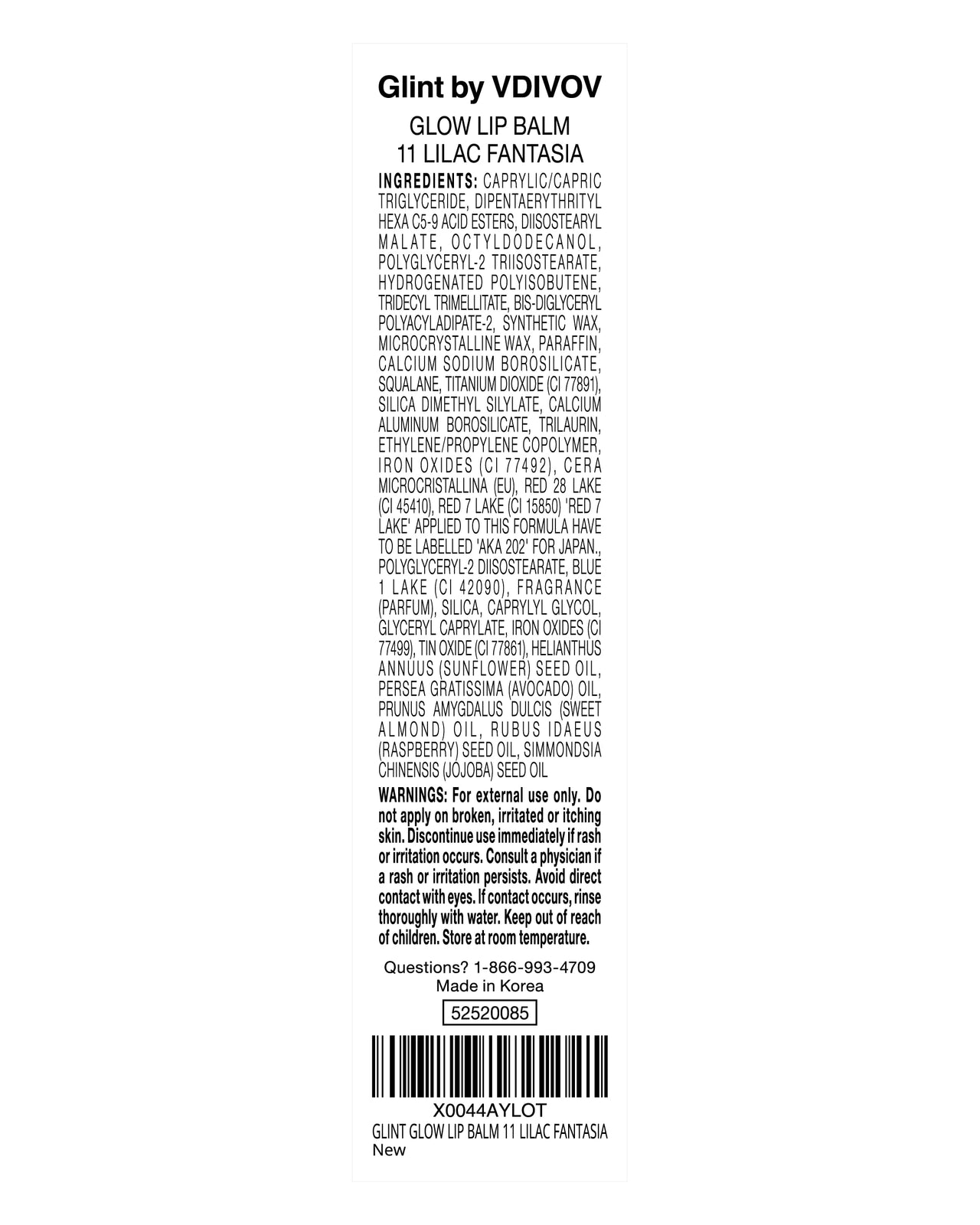 Glint Glow Lip Balm (Lilac Fantasia, 0.1oz) - Moisturizing Stain Lipstick with Shine for Natural Lips, Tinted Treatment. Luxurious Korean Skin Care Makeup. Chapped, Dry, Cracked