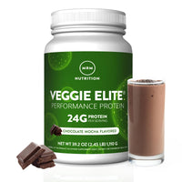 Thumbnail for MRM Veggie Elite Performance Protein - Chocolate Mocha, Plant-Based Powder, 24g Protein per Serving with BCAAs & Digestive Enzymes, Clinically Tested - Vegan, Gluten-Free - 31 Servings