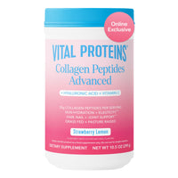Thumbnail for Vital Proteins Collagen Peptides Advanced, Hydrolyzed Peptides with Hyaluronic Acid and Vitamin C - Strawberry Lemon Flavor Powder, 10.5oz