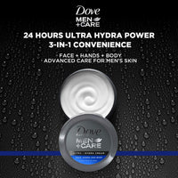 Thumbnail for Dove Men+Care Ultra Hydra Cream, Face, Hands and Body care, All Skin Types, 4-Pack of 2.53 Oz Each