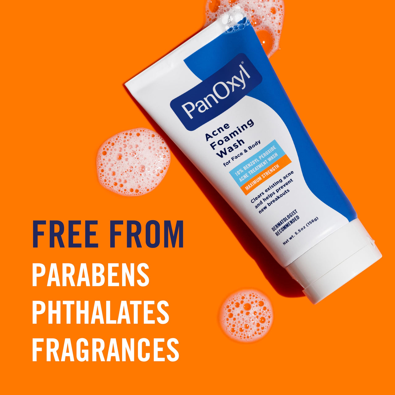 PanOxyl Acne Foaming Wash Benzoyl Peroxide 10% Maximum Strength Antimicrobial, 5.5 Oz (Pack of 2)
