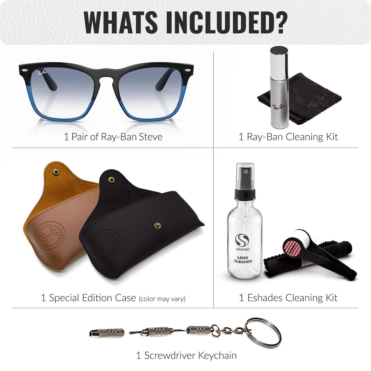 Ray-Ban RB4487 STEVE Square Shaped Non-Polarized Sunglasses for Men & Women – Includes Official RAYBAN Eyewear Kit – Ideal Formal & Casual Wear Sunglasses – Blue Lens