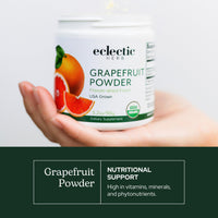 Thumbnail for Eclectic Herb - Organic Grapefruit Powder Supplement | Vitamin, Mineral + Phytonutrient Support | Nutritional Drink Mix + Vitamin Powder | USDA Organic, Vegan, Non-GMO, Gluten Free (3.2 oz | 90 g)
