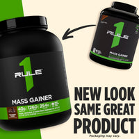 Thumbnail for Rule 1 Proteins Mass Gainer - High-Calorie Weight Gain Formula with 1,220+ Calories, 250g+ Complex Carb Blend, 40g All-Whey Protein Per Serving (8 Servings, Strawberries & Crème)