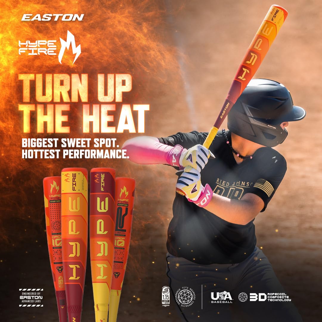 Easton | 2025 | Hype FIRE Baseball Bat | USSSA | -5 Drop | 2 3/4' Barrel | 32 inch