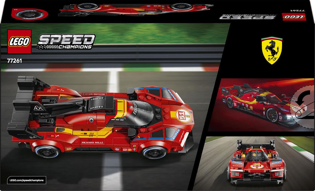 LEGO Speed Champions Ferrari 499P Toy, Building Blocks, Gift, Present, for Boys, Girls, Children, 9 to 11 Years Old, Elementary School Students, Vehicles, Cars, Mini Cars, Pretend Play, 77261