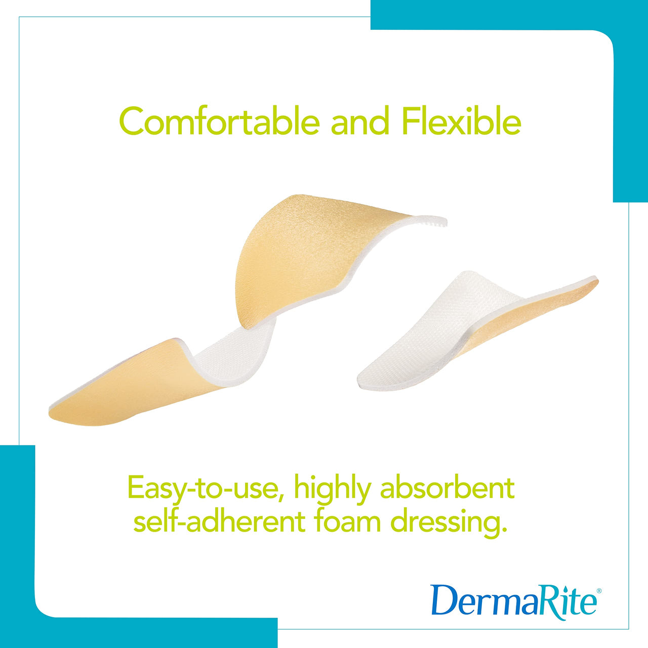 ComfortFoam Foam Wound Dressing, 6” x 6”, 10 Pack, Soft Silicone Adhesive, Highly Absorbent, Latex Free, Self-Adherent, Flexible, Cut to Fit