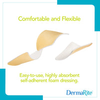 Thumbnail for ComfortFoam Foam Wound Dressing, 6” x 6”, 10 Pack, Soft Silicone Adhesive, Highly Absorbent, Latex Free, Self-Adherent, Flexible, Cut to Fit